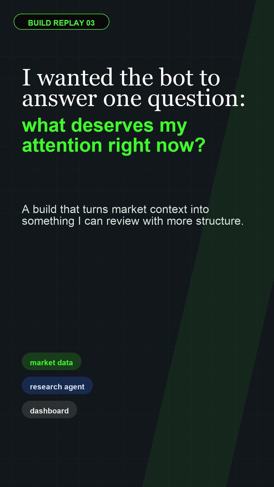 Project Lab AI trading alert bot dashboard preview.